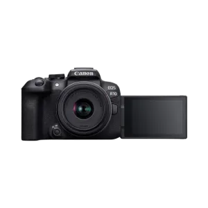 Canon R10 crop-sensor camera with vari-angle touchscreen LCD