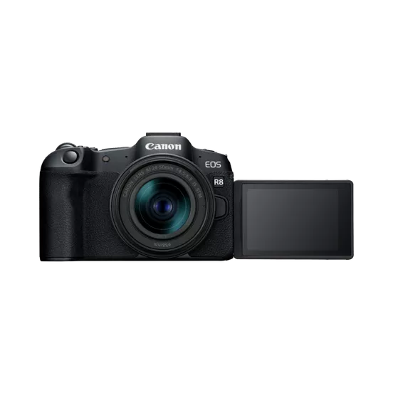 Canon EOS R8 - Front with flip screen
