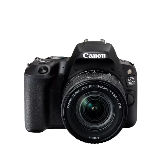 Canon EOS 200D Front , Canon EF-S 10-55mm 4-5.6 IS STM