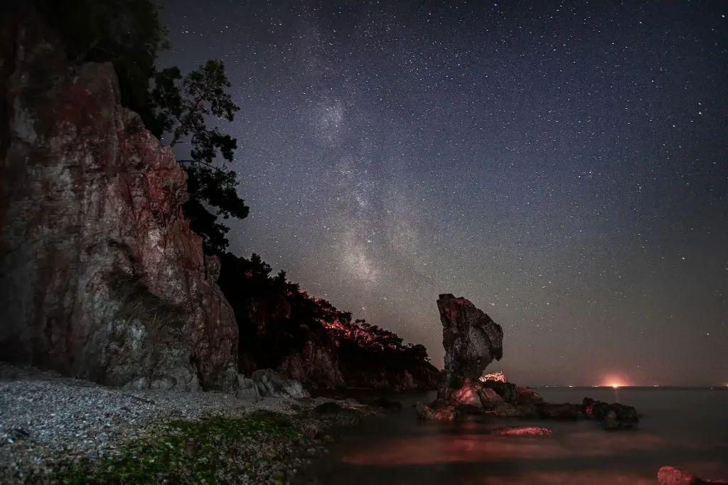 Astro Photography .Milky way stars over the beach - Night photography - Astro photography - Galaxy - Space